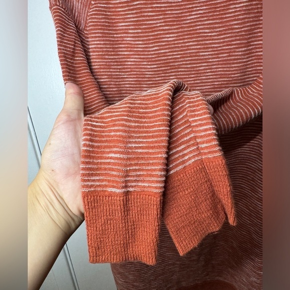Madewell Summer Rider Striped Open Front Longline Rusty Orange Torch Cardigan XS - Picture 8 of 13